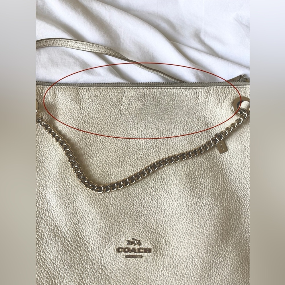 Vintage Coach Cream × Gold Slim Leather Shoulder Bag Fair condition - Picture 2 of 12